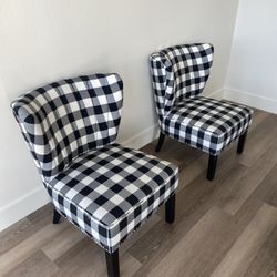 Pair of checkered chairs by nautical