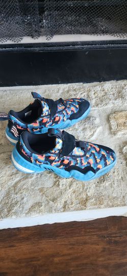 9.5 Trae Young Adidas Vibrant Blue Multi-Color Basketball Sneaker