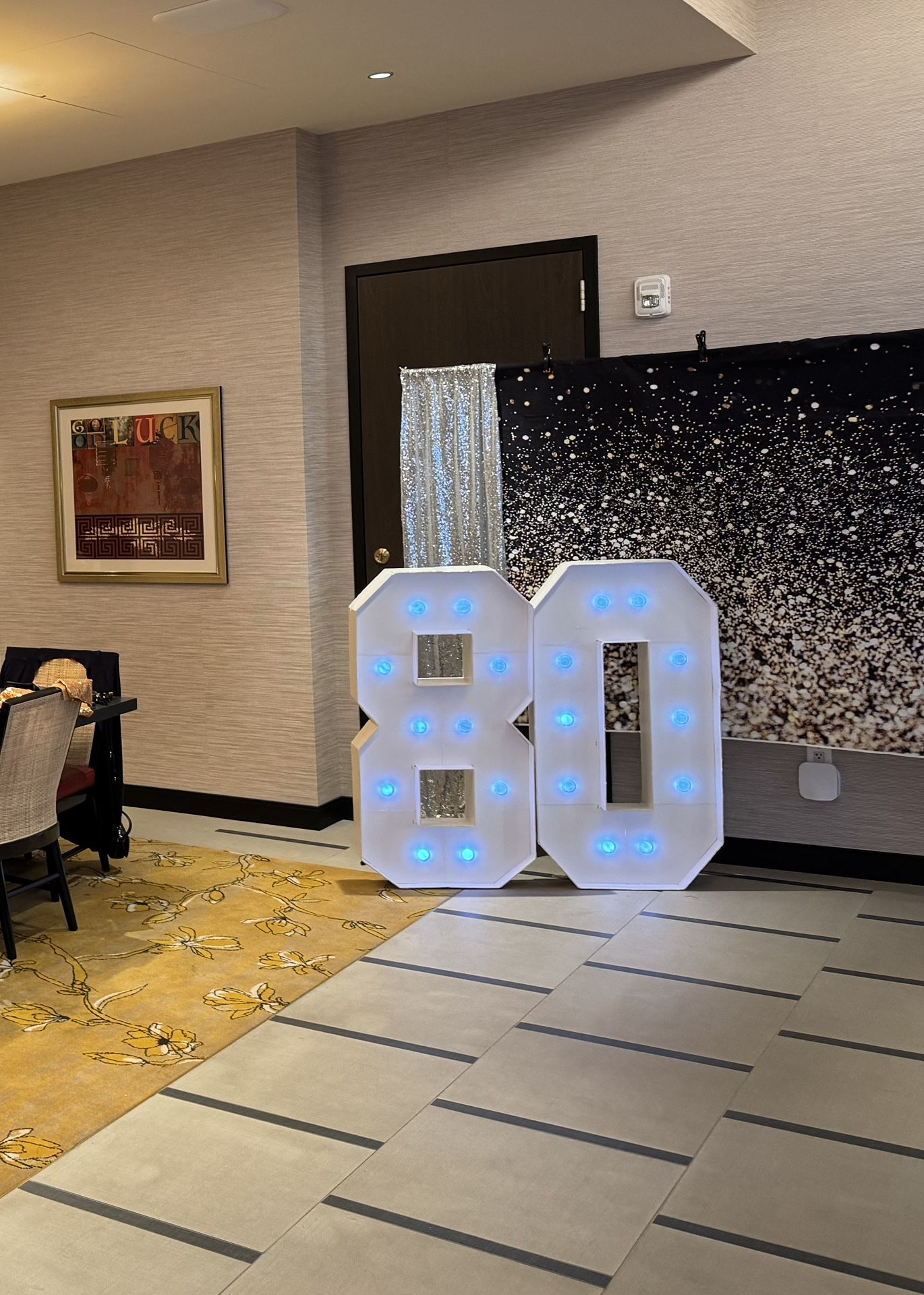 White #80 LED-lit marquee numbers (x3)