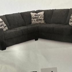 Luciano Black Fabric Sectional 