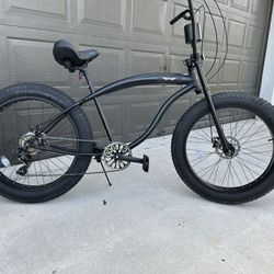 Beach Cruiser Bike Fat Tire For Adults - Black