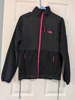 The North Face Kids' Black Fleece Jacket with Pink Accents Womens SizM