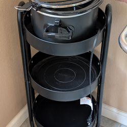 Round Metal 3 Tier Kitchen Storage Cart