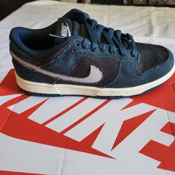 *NEW* Nike Dunk Low Denim Armoury Navy/College Grey-Black Size Men 6 Women 7.5 with Box