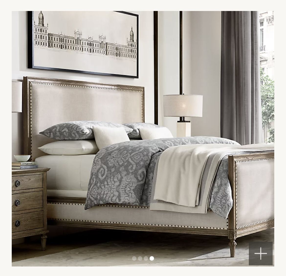 MAISON FABRIC PANEL BED Restoration Hardware Queen size