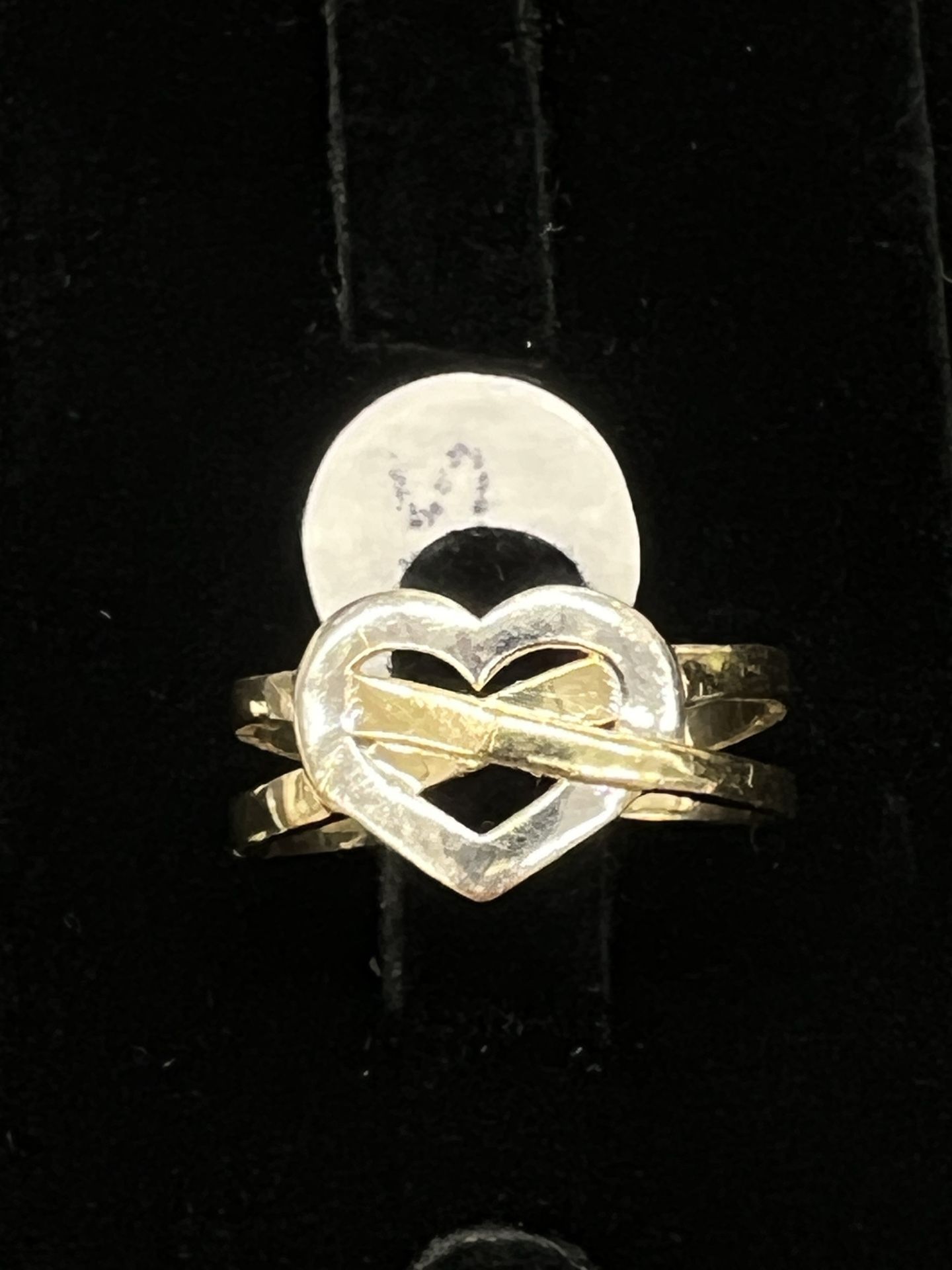 $225 Two Tone Heart Gold Ring