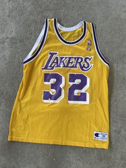 Vintage Champion Los Angeles Lakers Magic Johnson Basketball Jersey Sz 48