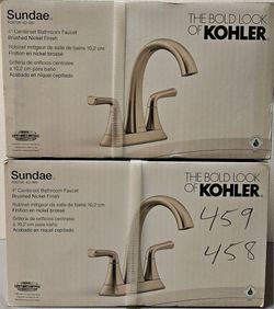 NEW Kohler Sundae Bathroom Faucet - Vibrant Brushed Nickel (2 Available)