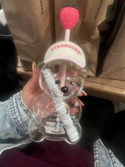 Starbucks pink bear