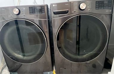 LG ThinQ Front-Load Washer and Dryer Set