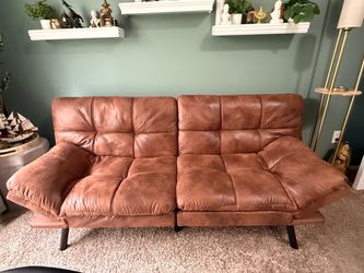 Faux Leather Futon