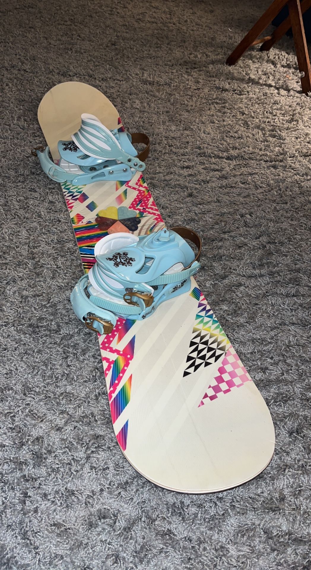 Snowboard With Bindings, Boots, And Bag