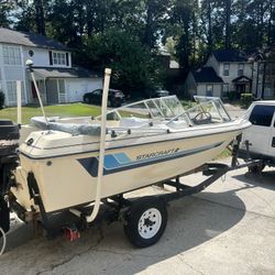 Boat With Trailer And Outboard 