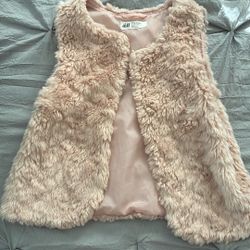 Girls Pink Fur Vest Size 7/8 