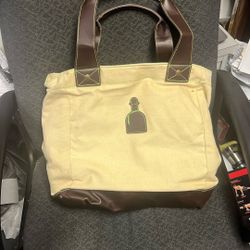 Tequila Patron Canvas Tote Bag W/ Brown Straps/Bottom WATERPROOF LINER