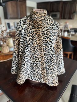 Vintage faux cheetah print shawl