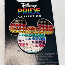 Disney Parks Pride Collection Mickey Icon Glitter Pin New With Card 