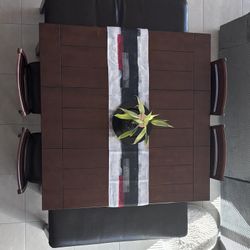 Solid Brown Wood High Top Table