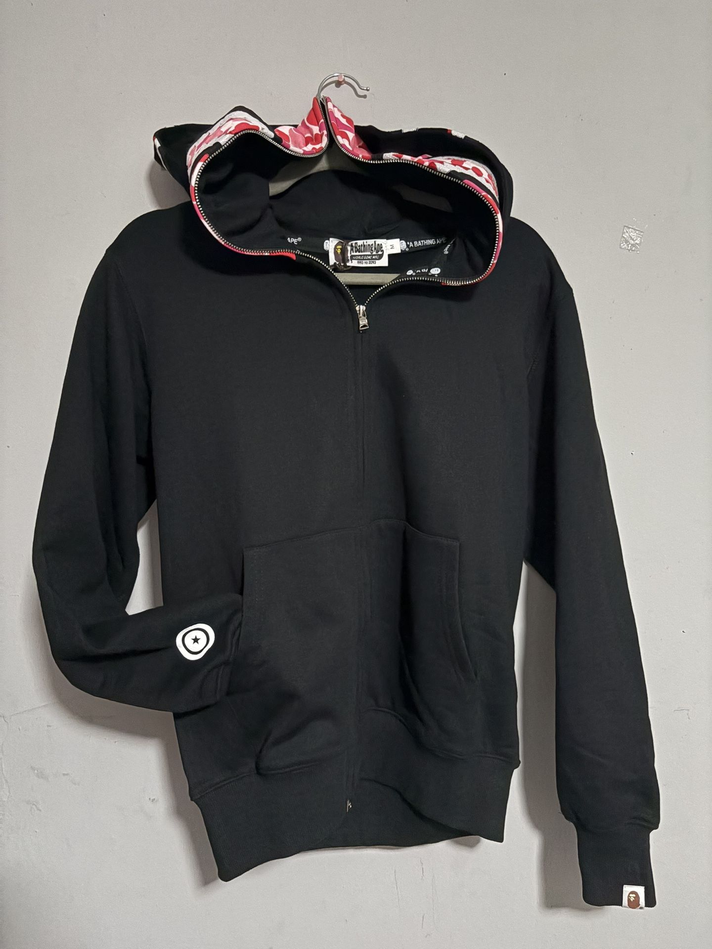 Blk/pink Double Hoodie Bape Sweater