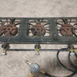 Triple 3 Burner Grill Propane With Hose Stove