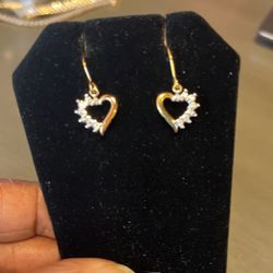 Gold And Diamond Earrings  