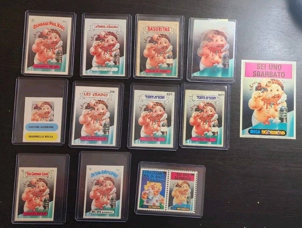 GPK Garbage Pail Kids SHORNED SEAN Foreign Lot Basuritas Crados Gang Kaputten