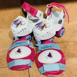 Adjustable Elsa skates and kneepads