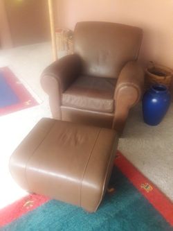 Pottery barn Manhattan armchair with ottoman set