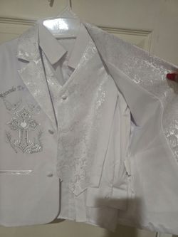 💥SALE New!Boy Christening Baptism Church White Tail Tux size 7 ( Reseda Ca91335)