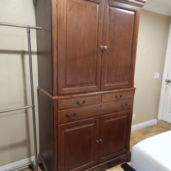 Solid Wood Armoires Wadrobe Tall Closet Cabinet 