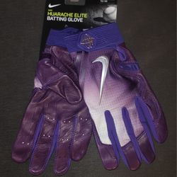 Brand New With Package 
NIKE HUARACHE ELITE
BASEBALL BATTING GLOVES 
PURPLE GREY Size Men Large, XL