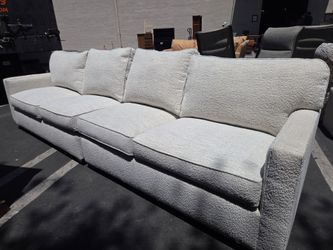Custom Pair of Century Furniture Bouclé Down-Blend Loveseats (Matching Set)