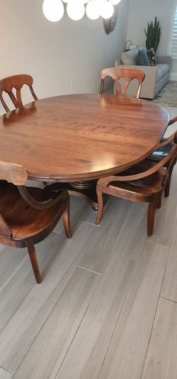 Solid wood dining table and chairs