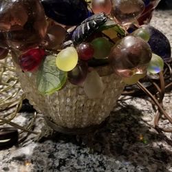 Antique Czech glass beaded Berry Czechoslovakia Lamp