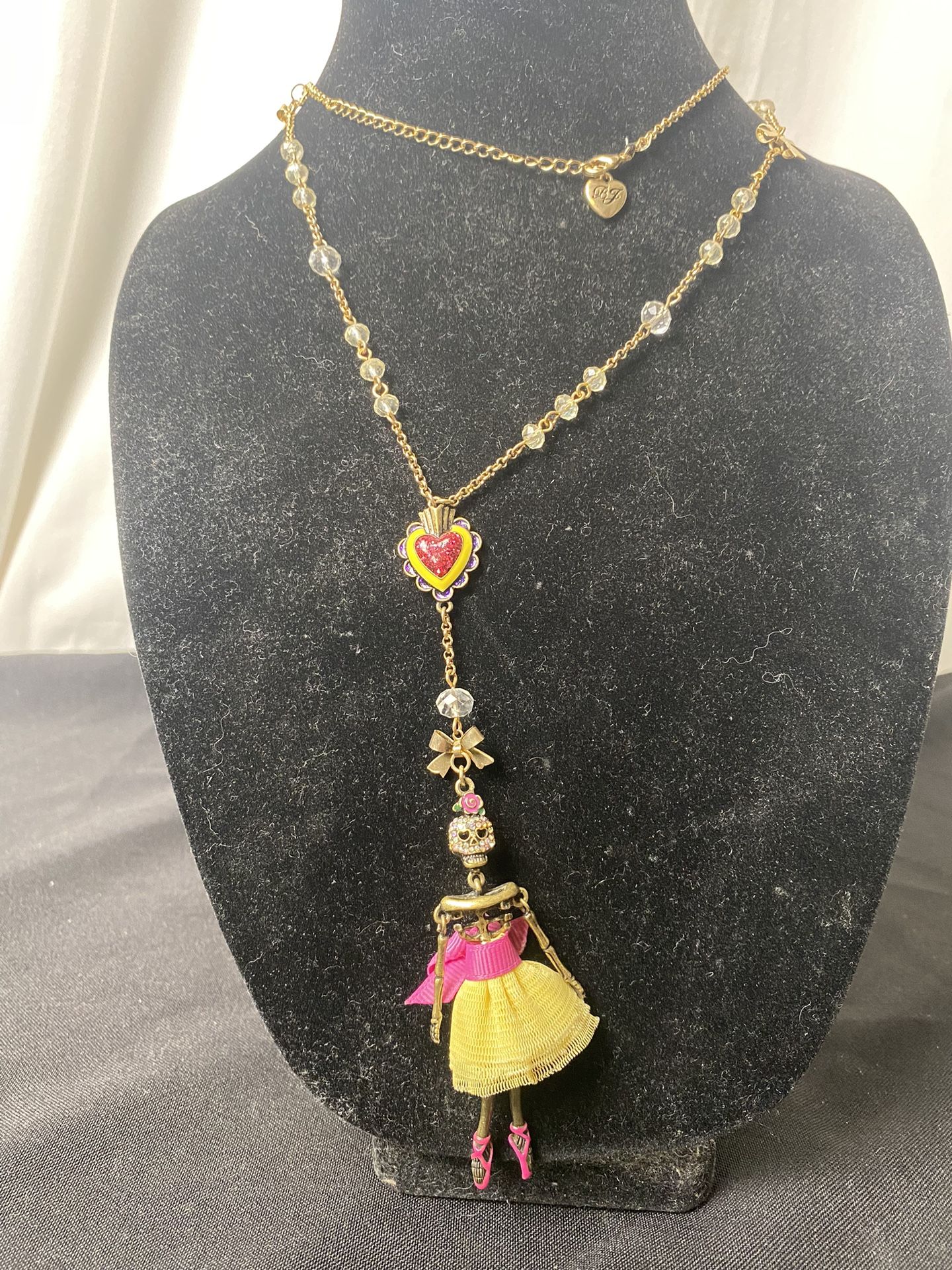 Vintage Betsey Johnson Huge 40” Inch Long Dia De Los Muertos Necklace 2000’s (Rare Collectors Item!) Retail $200+