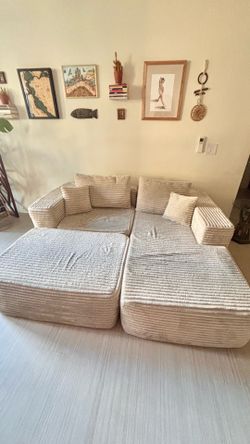Beige Boneless Cloud Couch/Bed