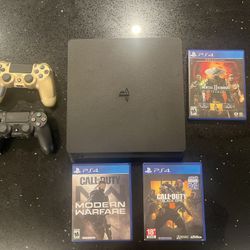 PS4 Pro Slim With 3 Games 2 Controllers Like New!!