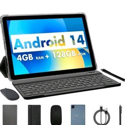 Android 14 Tablet (A523 8-Core 1.8Ghz/4GB RAM/128GB Rom/10.1 Inch 1280*800 Ips Screen/5G WIFI 5G WIFI 802.11ac/BT 5.0/8000mah/Type-C/2mp+8mp Camera/ W