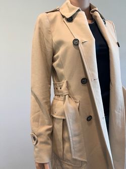 Beige Double-Breasted Trench Coat