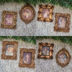 Mini Alphonse Mucha Art In Small Baroque Frames 