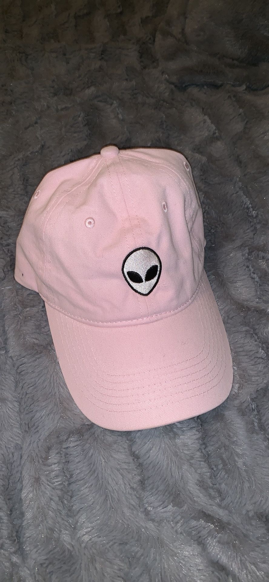 Pink embroidered alien baseball cap