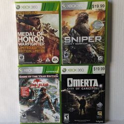 4 XBOX 360 Video Games - 2 New, 2 Used ($10 for Everything)