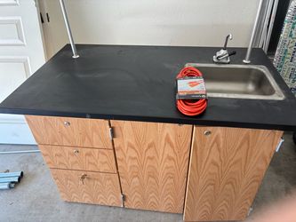 Portable Utility Sink / Prep Station with Cabinet & Faucet