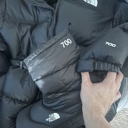 north face 700 puffer + boots 