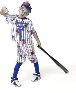 Blue Baseball Zombie Child Costume M