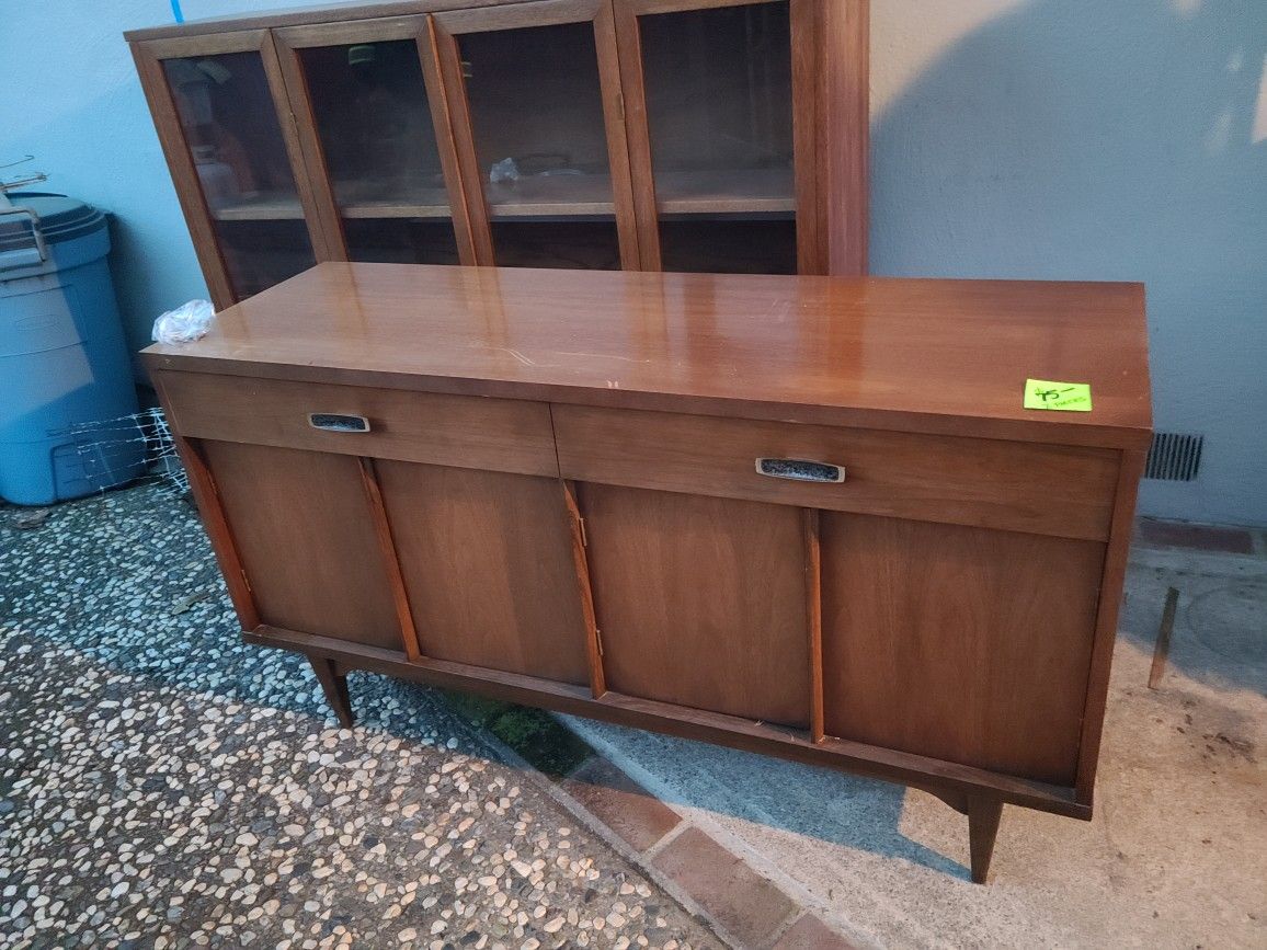 Mid Centry Style Hutch. 2 Pieces