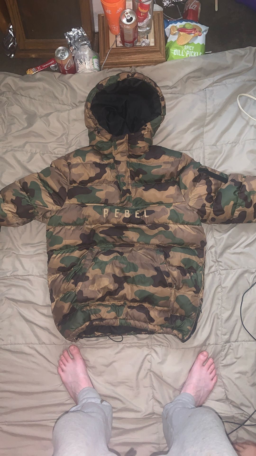 Rebel Minds camouflage puffer 
