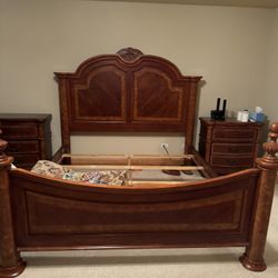 5 Piece Solid Mahogany Wood King Bedroom Set 