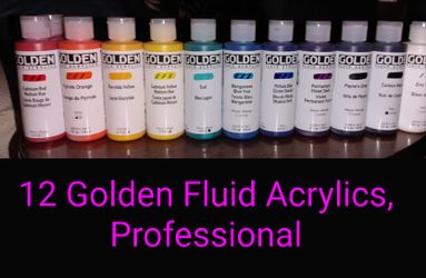 12 Golden Fluid Acrylics,
ALL BRAND NEW!!!