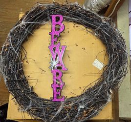 Halloween beware wreath
